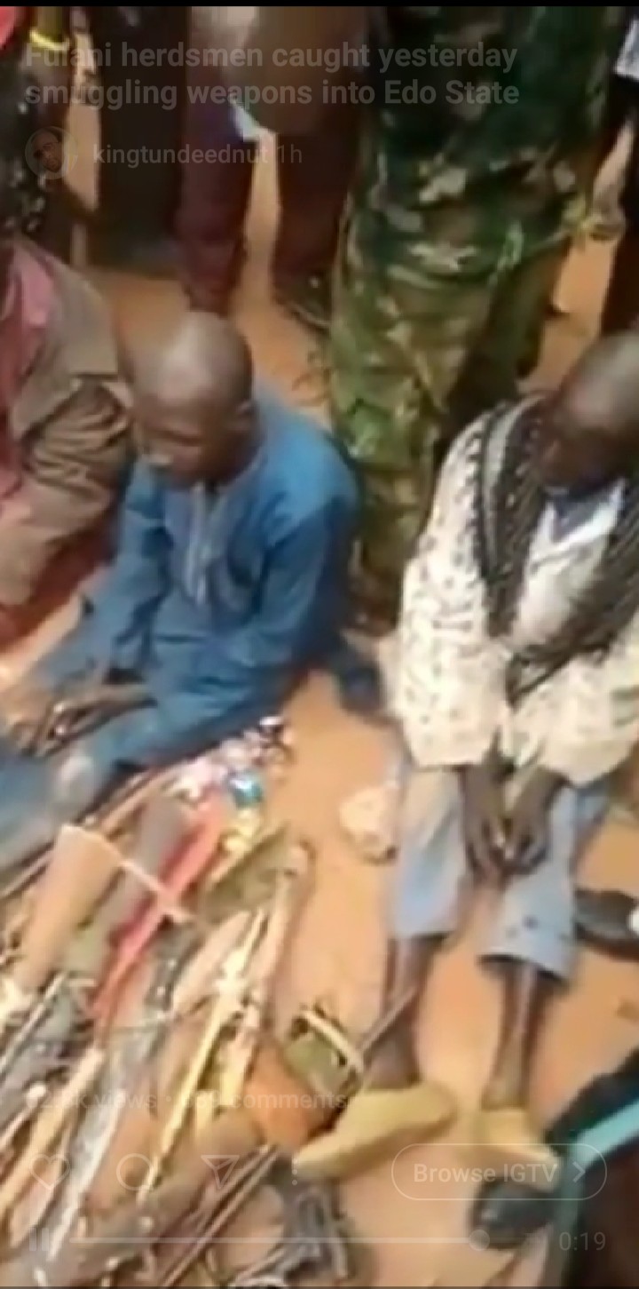 At Least 4 Fulani Herdsmen Was Caught Trying To Smuggle Weapons Into Edo State.