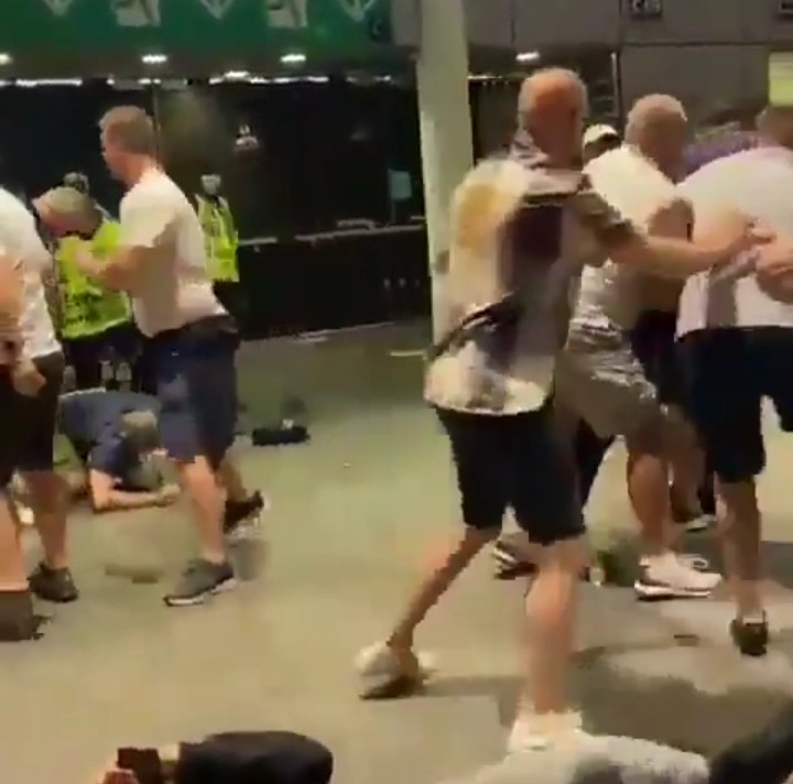 See The Moment Italian Supporters Was Attacked By Some Angry England Fans