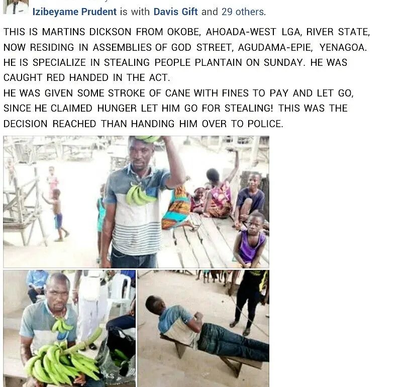 Man Flogged For Stealing Plantain In Bayelsa State
