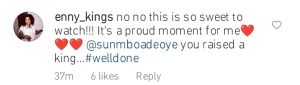 Comments from people praising Sunmbo Adeoye