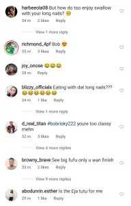 Comments from fans of Bobrisky