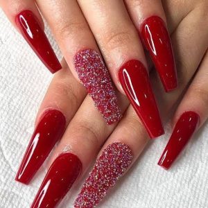 Red nail colour