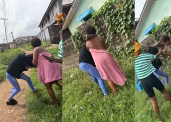 Lady fights nāk£d over a man on Valentine’s Day