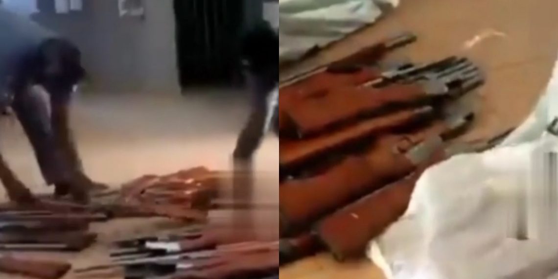VIDEO: Nigerian custom officers intercepts dangerous weapons and ammunitions meant for Bokoharam