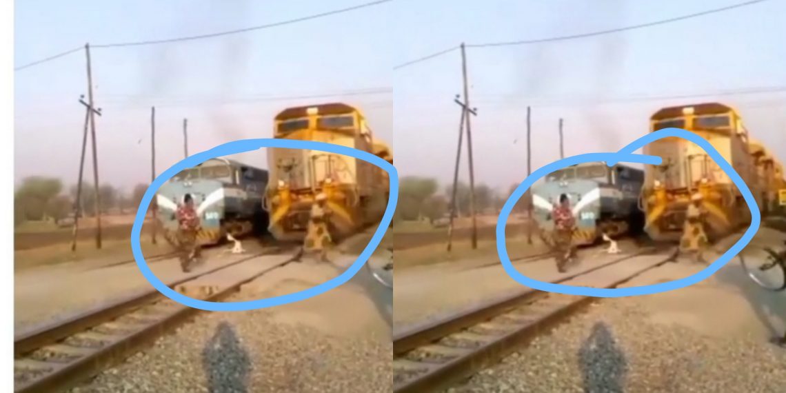 VIRAL VIDEO: 2 Women Narrowly Escaped Death As The Carelessly Ran Past A Moving Train. 1 VIRAL VIDEO: 2 Women Narrowly Escaped Death As The Carelessly Ran Past A Moving Train.