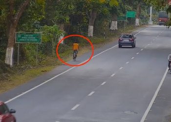 Watch shocking moment a leopard attacked a man on a busy road (VIDEO)
