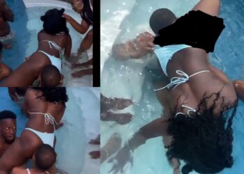 Man captured giving a lady head inside a public pool (WATCH VIDEO)