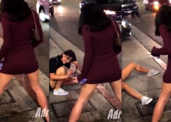 Two women captures themselves urinating on a busy road (Watch Video)