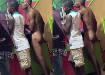 Young Man goes nak£d after using his clothes to bet (Video)