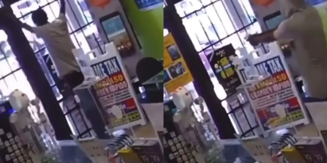 Armed robber gets locked in a shop he tried to rob (Watch Video) 1 Armed robber gets locked in a shop he tried to rob (Watch Video)
