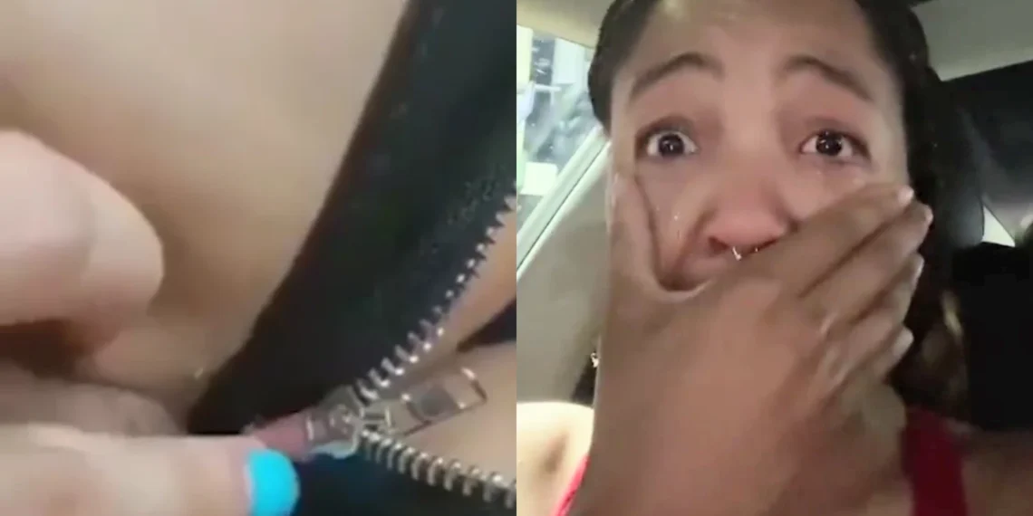 Lady cries in pain as her private part got stuck inside a zip (Video) 1 Lady cries in pain as her private part got stuck inside a zip (Video)