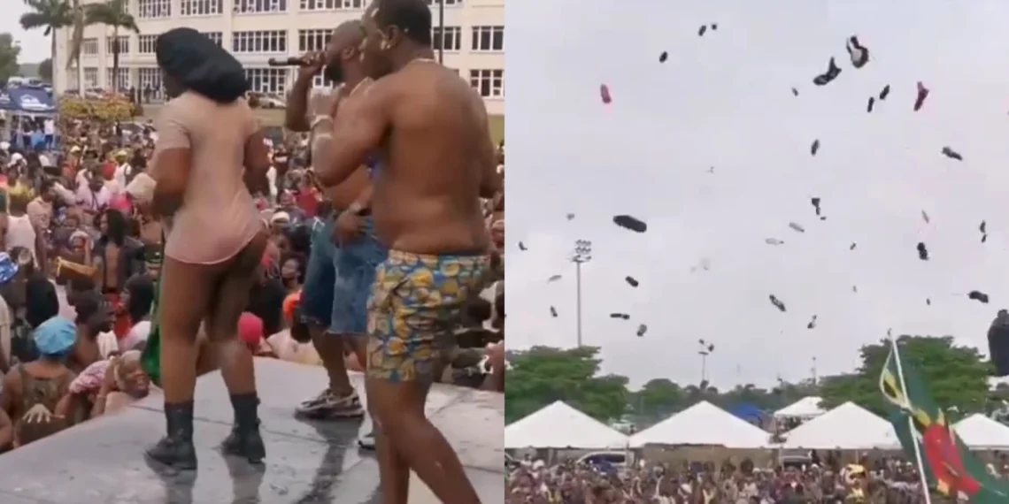 Watch as people removed their pants & threw it in air at the Antiguan Carnival 1 Watch as people removed their pants & threw it in air at the Antiguan Carnival