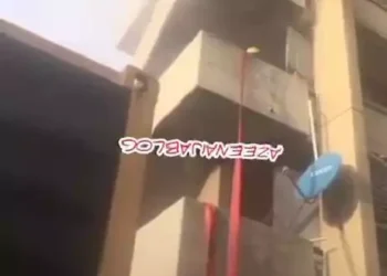 Fire reportedly guts WAEC office Lagos, man trapped inside (video)