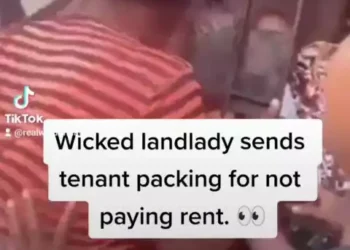 Wicked landlady sends tenant packing for not paying rent (video)