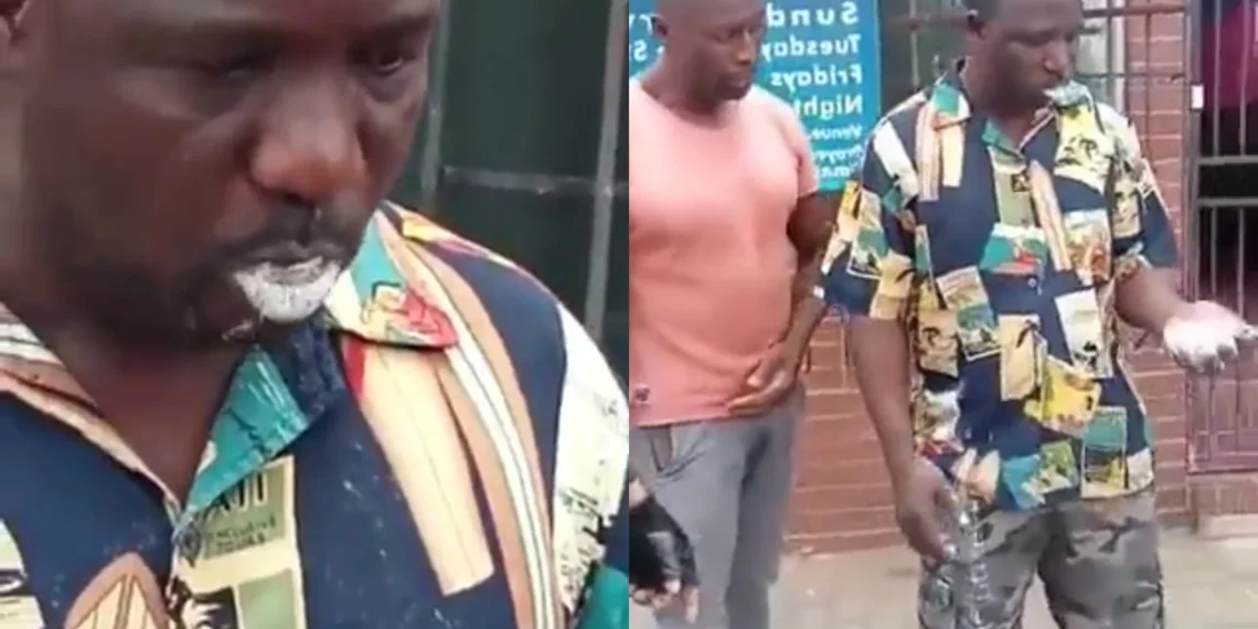 Nigerian drug dealer posing as a pastor, forced to eat his own drugs (Watch Video) 1 Nigerian drug dealer posing as a pastor, forced to eat his own drugs (Watch Video)