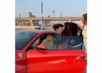 Watch moment man celebrates his older lover for gifting him a Ferrari (video)