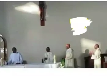 Residents joyous as Mother Mary allegedly appears in a church (Video)