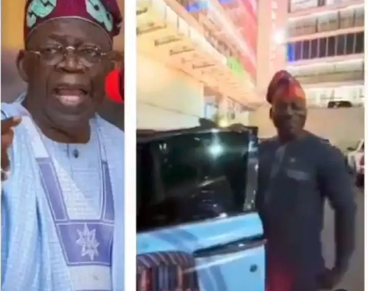 Former Super Eagle Player brands his Rolls-Royce phantom with APC presidential candidate (video)