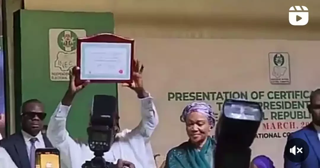Tinubu receives Certificate of Return (Video) 1 Tinubu receives Certificate of Return (Video)