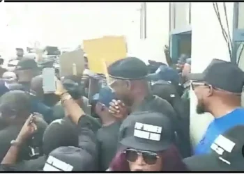 Atiku, Ayu, others lead protest to INEC headquarters in Abuja (Video)