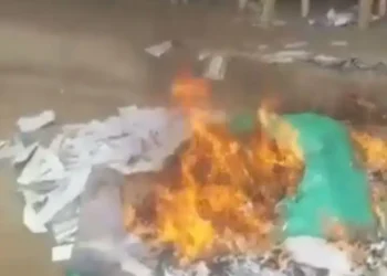 Ballot papers and boxes burnt in Lagos (Video)