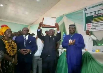 Benue State Governor-Elect, Fr. Alia gets certificate of Return