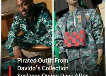 Pirated outfit from Davido’s collection surfaces online days after official release