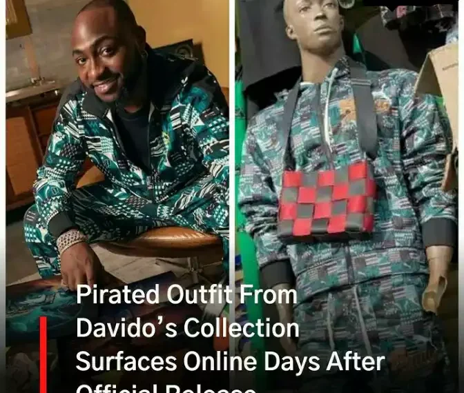 Pirated outfit from Davido’s collection surfaces online days after official release