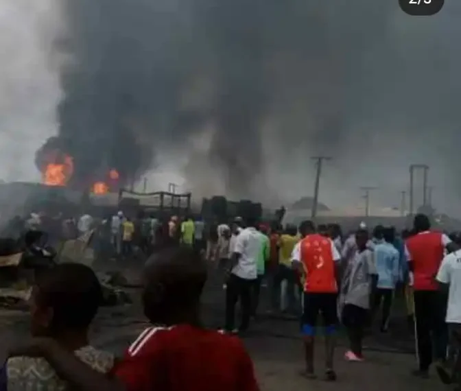 Many feared de@d as fire guts tanker in Plateau