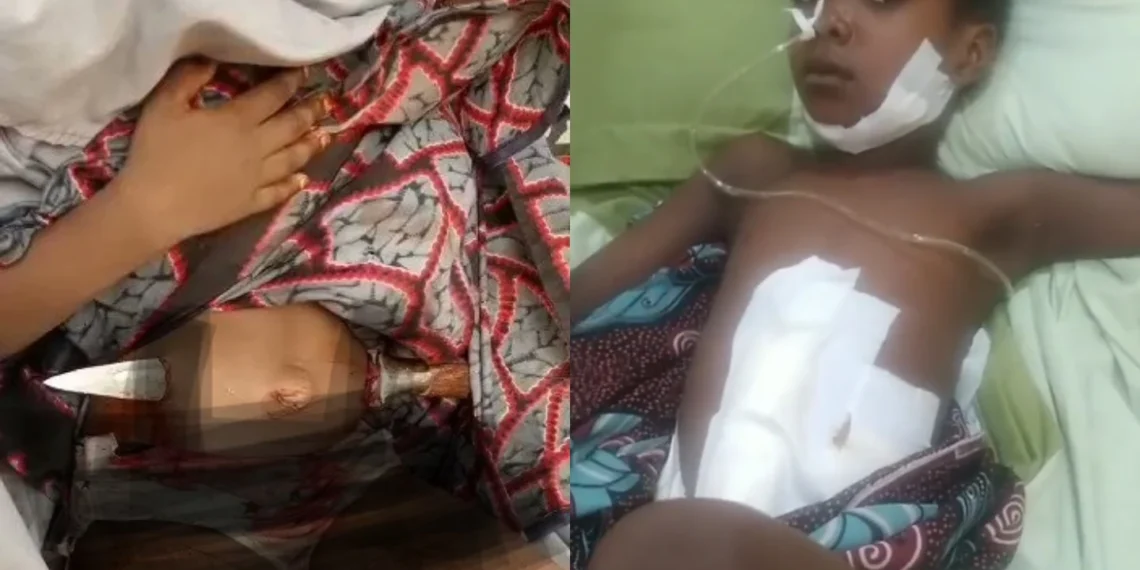 Must Watch: Little girl almost stabbed to d£@th by stepmother 1 Must Watch: Little girl almost stabbed to d£@th by stepmother