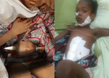 Must Watch: Little girl almost stabbed to d£@th by stepmother
