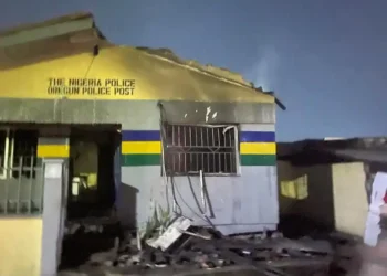 Rampaging youths set Lagos police post ablaze