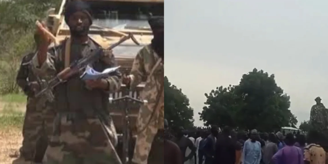 VIDEO: Hundreds of ex-Boko Haram, protest, block road to demand N30,000 allowance