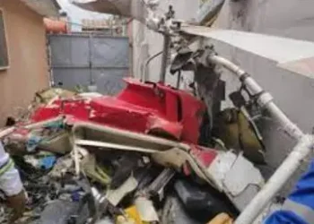 Breaking: Helicopter crashes into building in Lagos