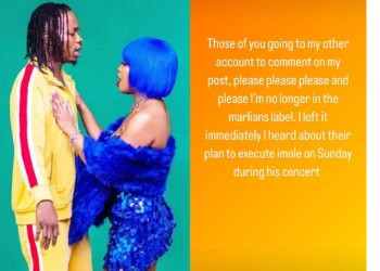 I left immediately I heard about their plan to kill Mohbad on Sunday during his concert – Marlin First Lady