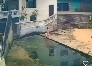 CCTV shows moment 3-year-old girl saves toddler brother from drowning (VIDEO)