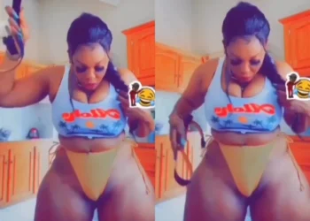 Lady flogs her toto mercilessly to make it stop knáckíng broke men (Watch Video)
