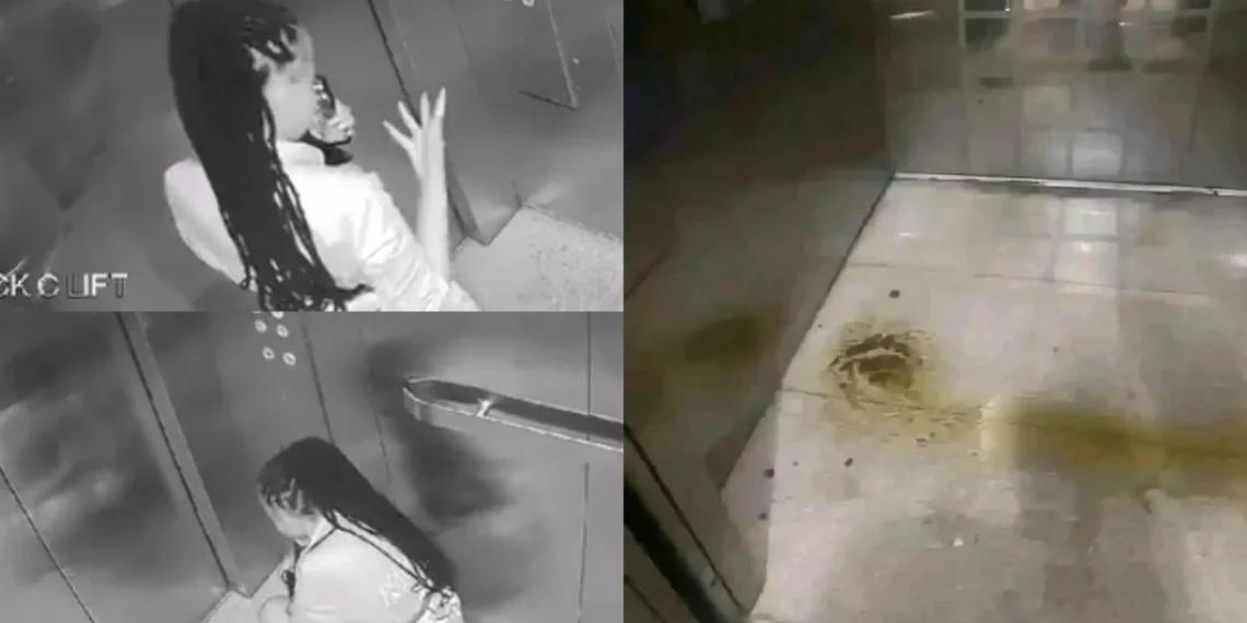 Lady caught pooping inside an elevator and wiping with bare hands (Video) 1 Lady caught pooping inside an elevator and wiping with bare hands (Video)