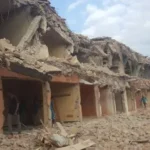 collapsed building