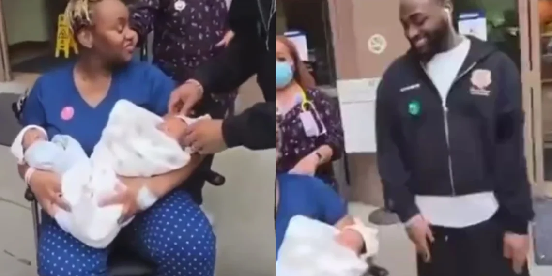 Video of Davido & Chioma with their twins leaving a US hospital surfaces online 1 Video of Davido & Chioma with their twins leaving a US hospital surfaces online