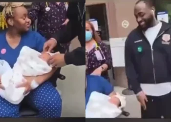 Video of Davido & Chioma with their twins leaving a US hospital surfaces online