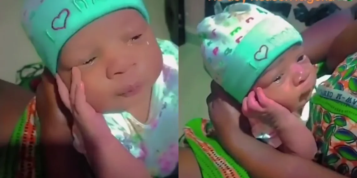 Nigeria Why! – Few weeks old baby goes viral for his display of emotions [WATCH VIDEO]