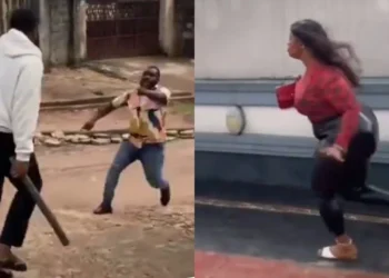 Married woman races 100m after she was caught with her husband’s best friend