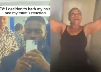 Watch moment Nigerian mom went over the moon as her son switches from braids to low-cut (VIDEO)