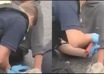 Girl Superglues Herself To The Road To Protest Against Climate Change