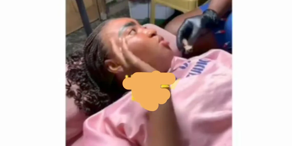 I need my real face back- Lady cries our after microblading for wedding ceremony goes wrong (Video)