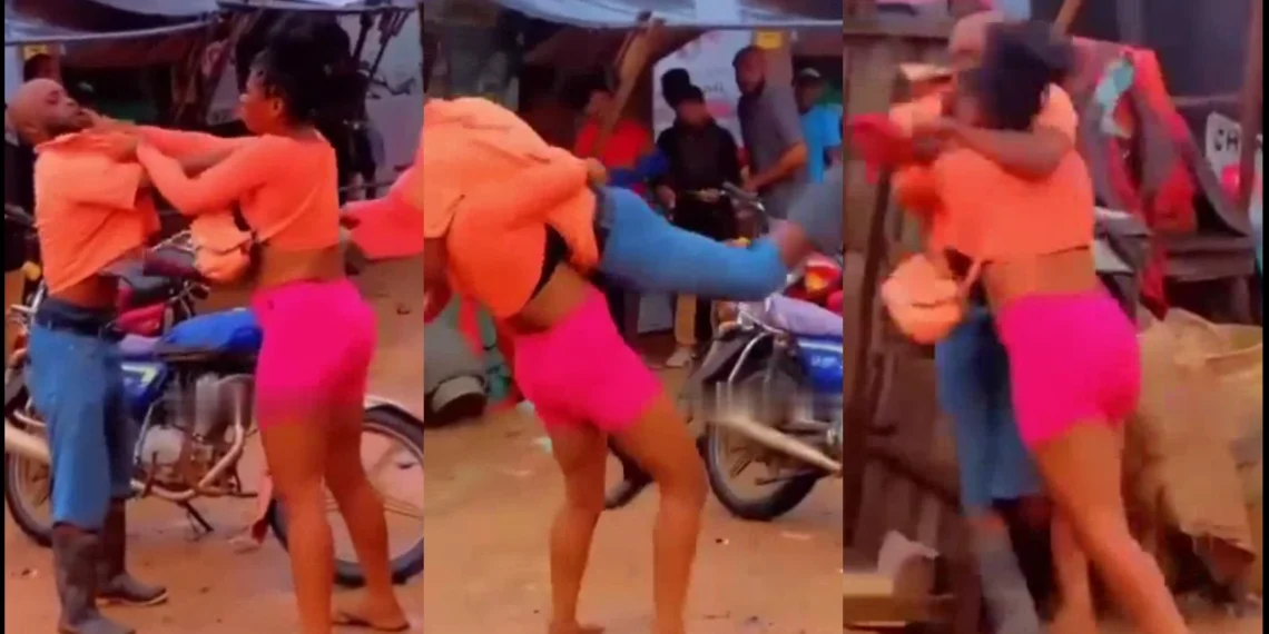 Brave Girl Seen Dishing Out Her Fighting Skills On A Man In A Market (VIDEO)