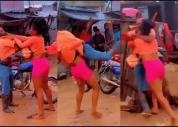 Brave Girl Seen Dishing Out Her Fighting Skills On A Man In A Market (VIDEO)