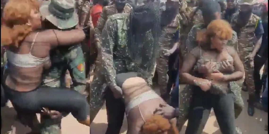 Soldier Expelled After His Public Misconduct With A Lady (VIDEO)