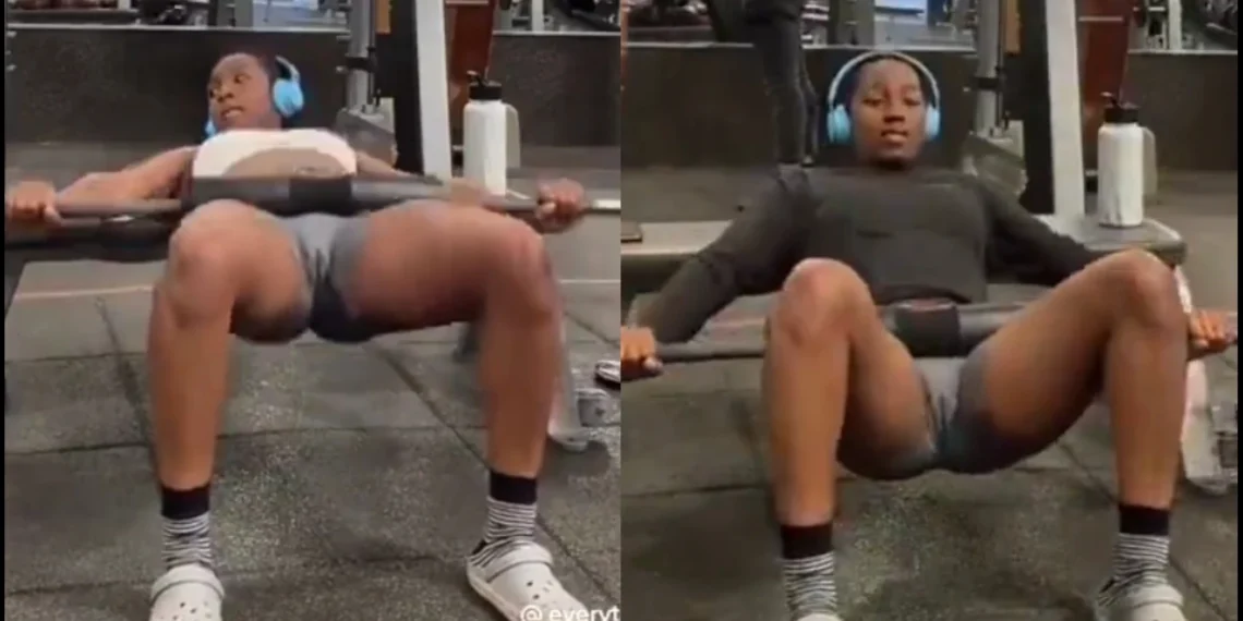 Is it just workout or something else? - See viral video of a lady at the gym 1 Is it just workout or something else? – See viral video of a lady at the gym